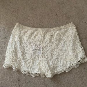 Cream Crochet Shorts NWT